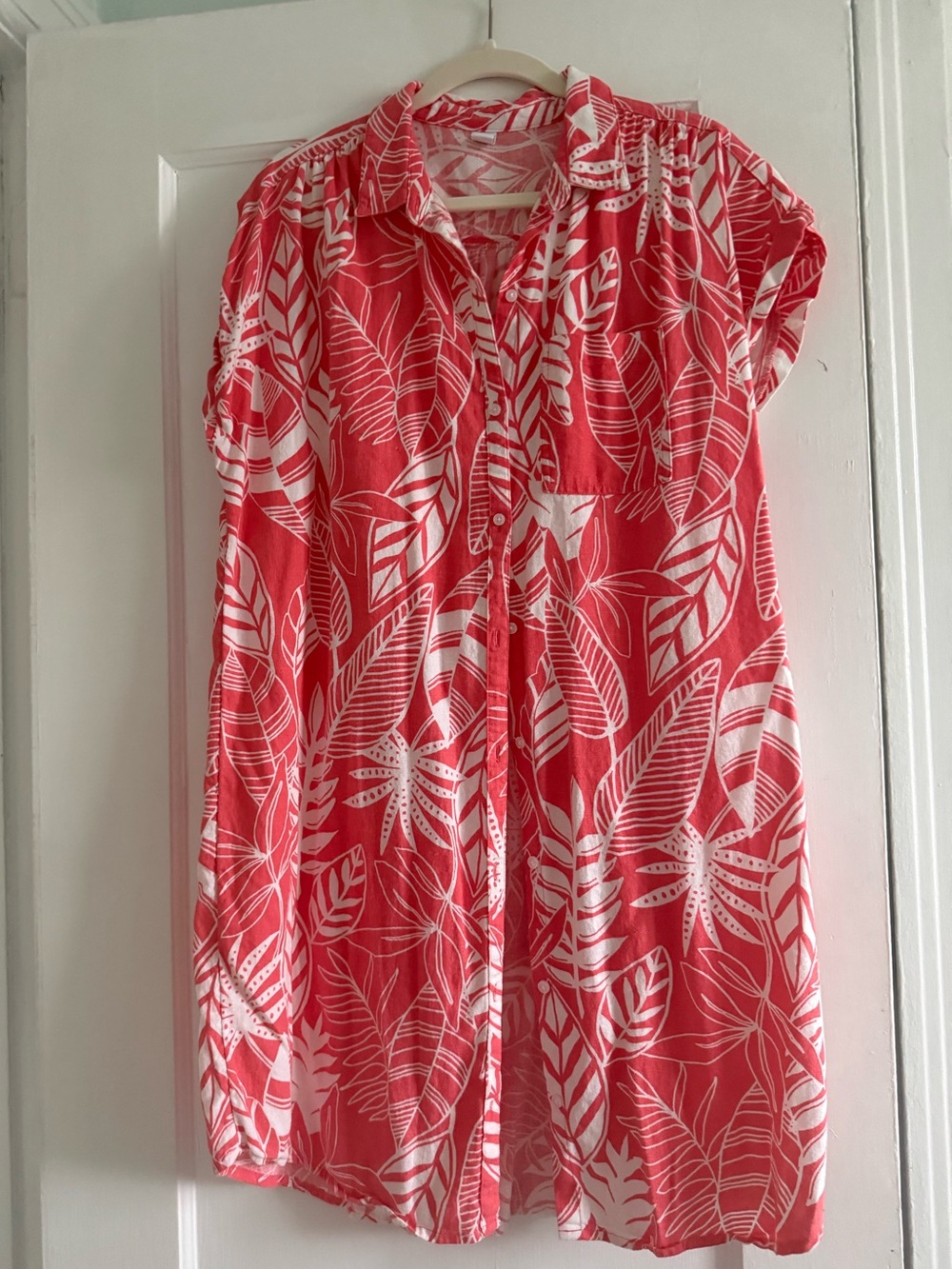 Old Navy Coral and White Print Dress